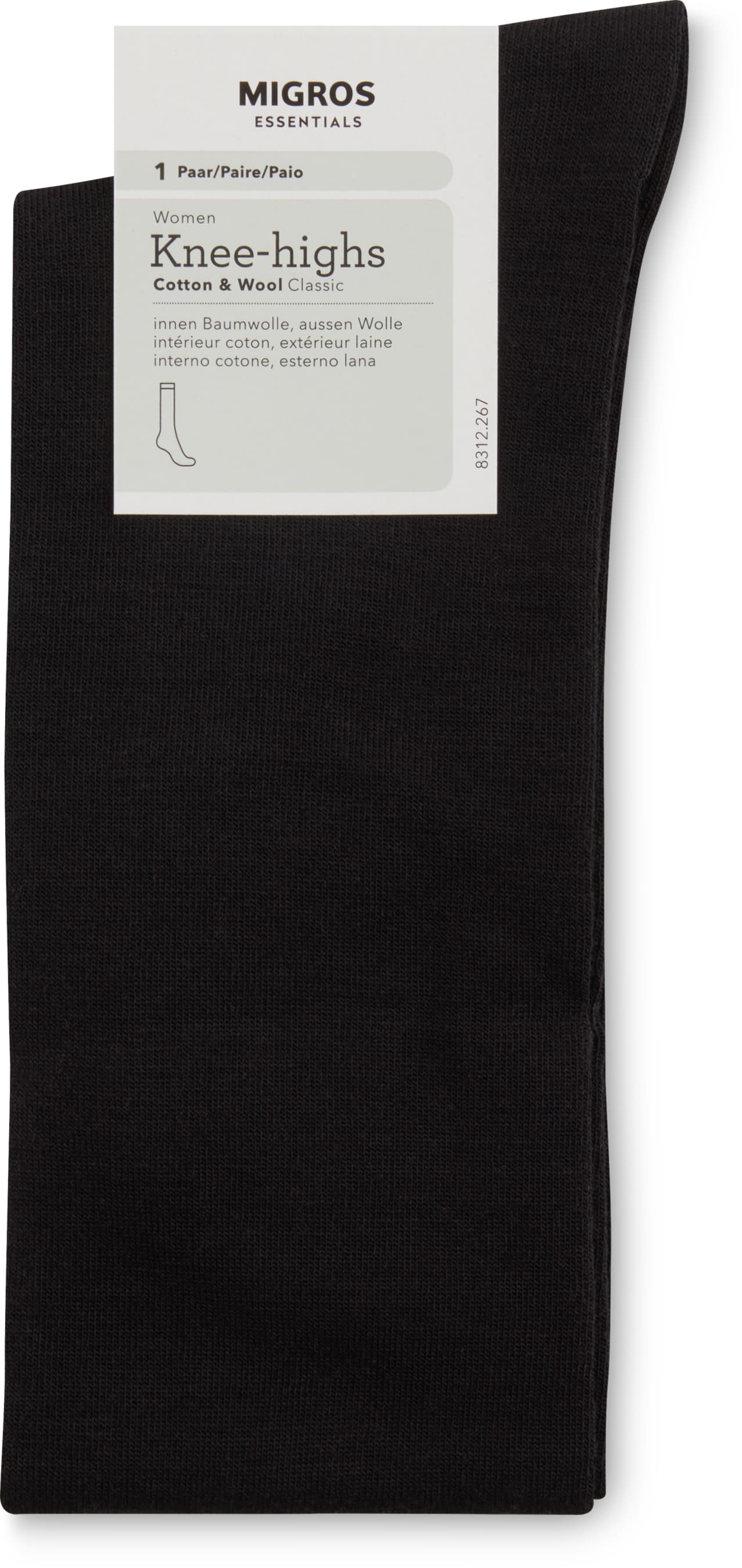 Damen Kniesocken Cotton & Wool